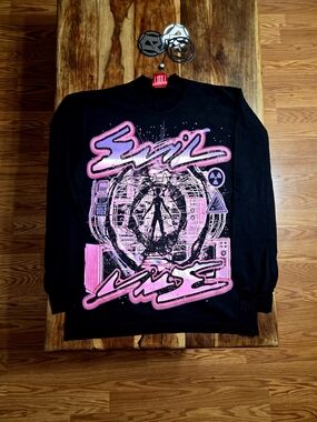 Evil Vice Men's Black Long Sleeve Graphic Tee
